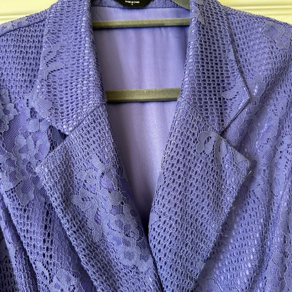 BEBE LACE BLAZER DEEP PURPLE JACKET/DRESS - SIZE 6 - Picture 7 of 8